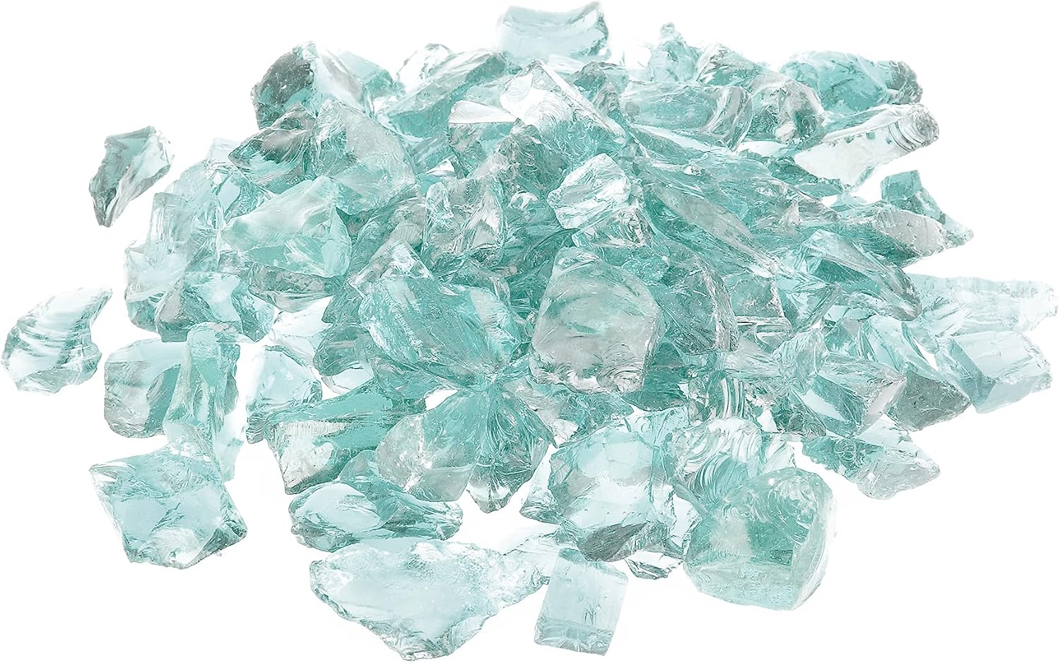 Stanbroil Recycled Fire Glass - 10-Pound Fire Pit Glass for Fireplace | Fire Pit | Gas Log Sets | Landscaping | Fish Tank, Light Sea Blue