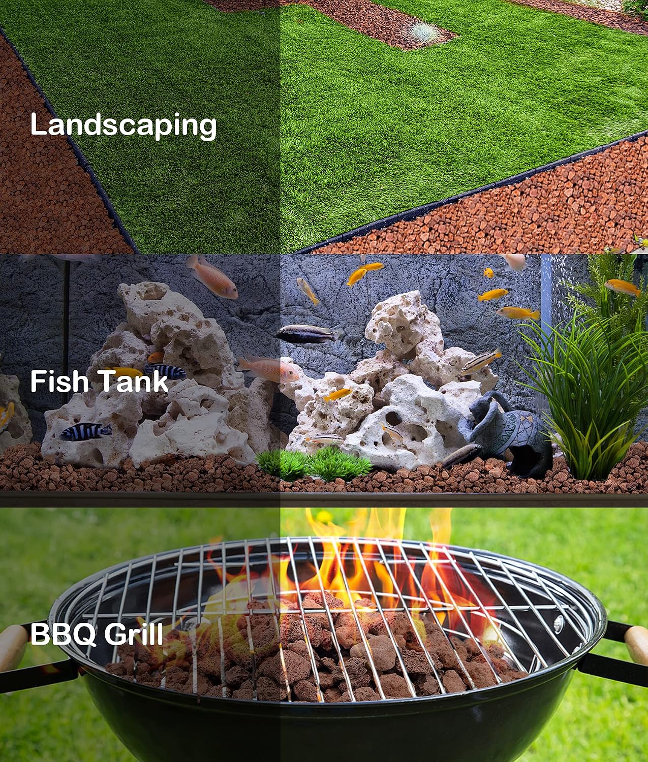 Stanbroil Red Lava Rock Granules 10 lb.Bag (0.4"-0.8") for Fireplaces