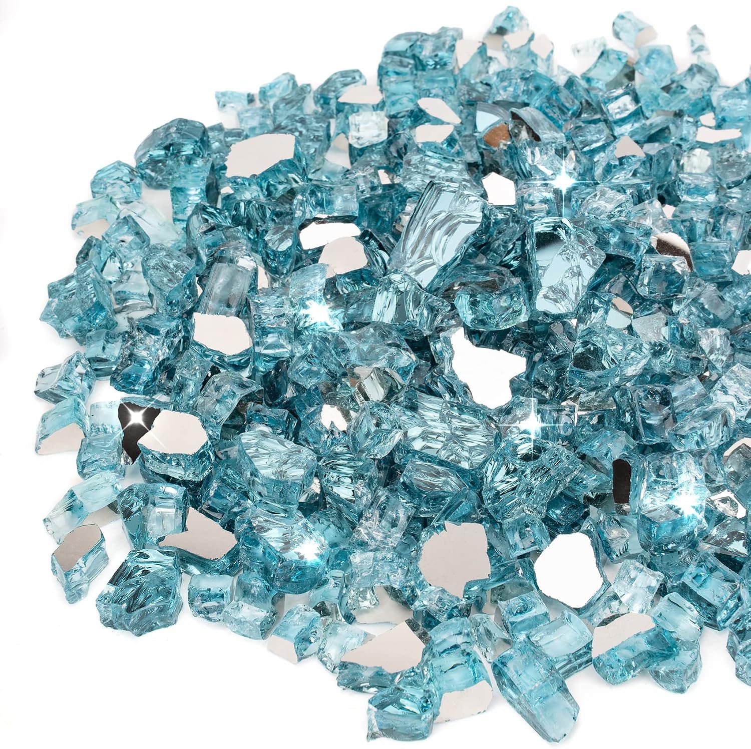 Stanbroil 10-Pound Tempered Fire Glass 12 inch, Aqua Blue Reflective Glass