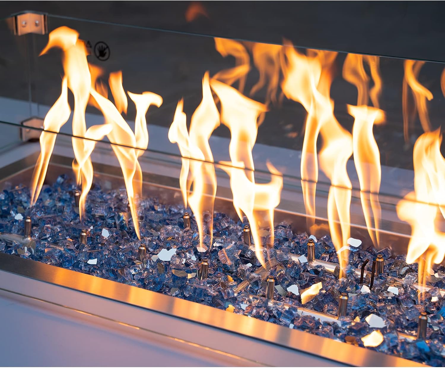Stanbroil 10-Pound Tempered Fire Glass, Pacific Blue Reflective, 14 inch