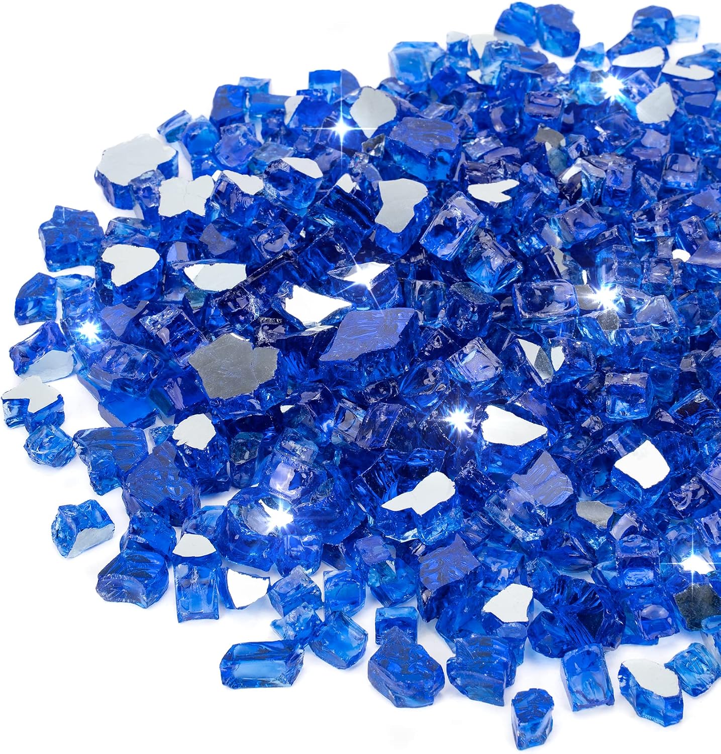 Stanbroil 10 Pound Tempered Fire Glass, Cobalt Blue Reflective, 14 inch