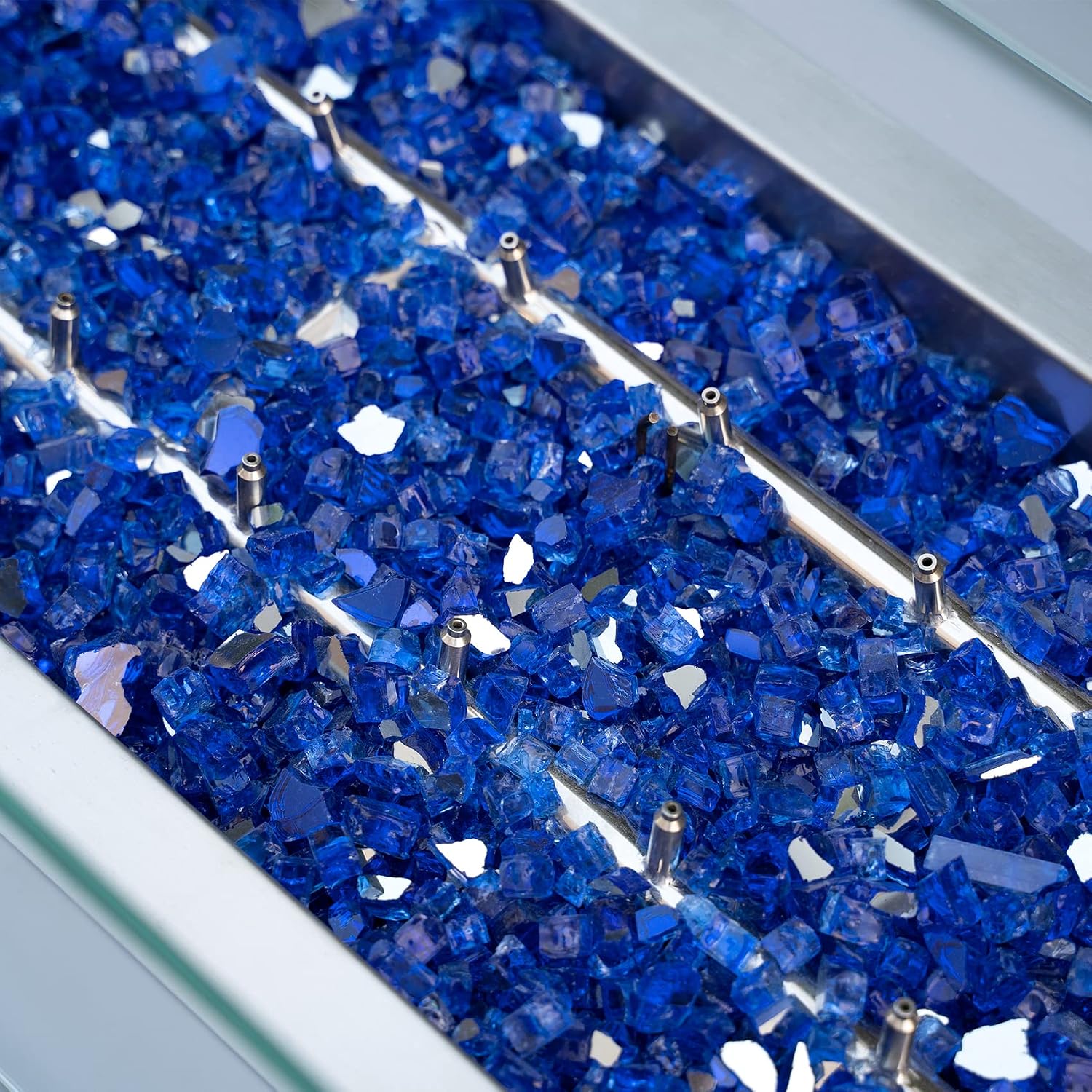 Stanbroil 10 Pound Tempered Fire Glass, Cobalt Blue Reflective, 14 inch