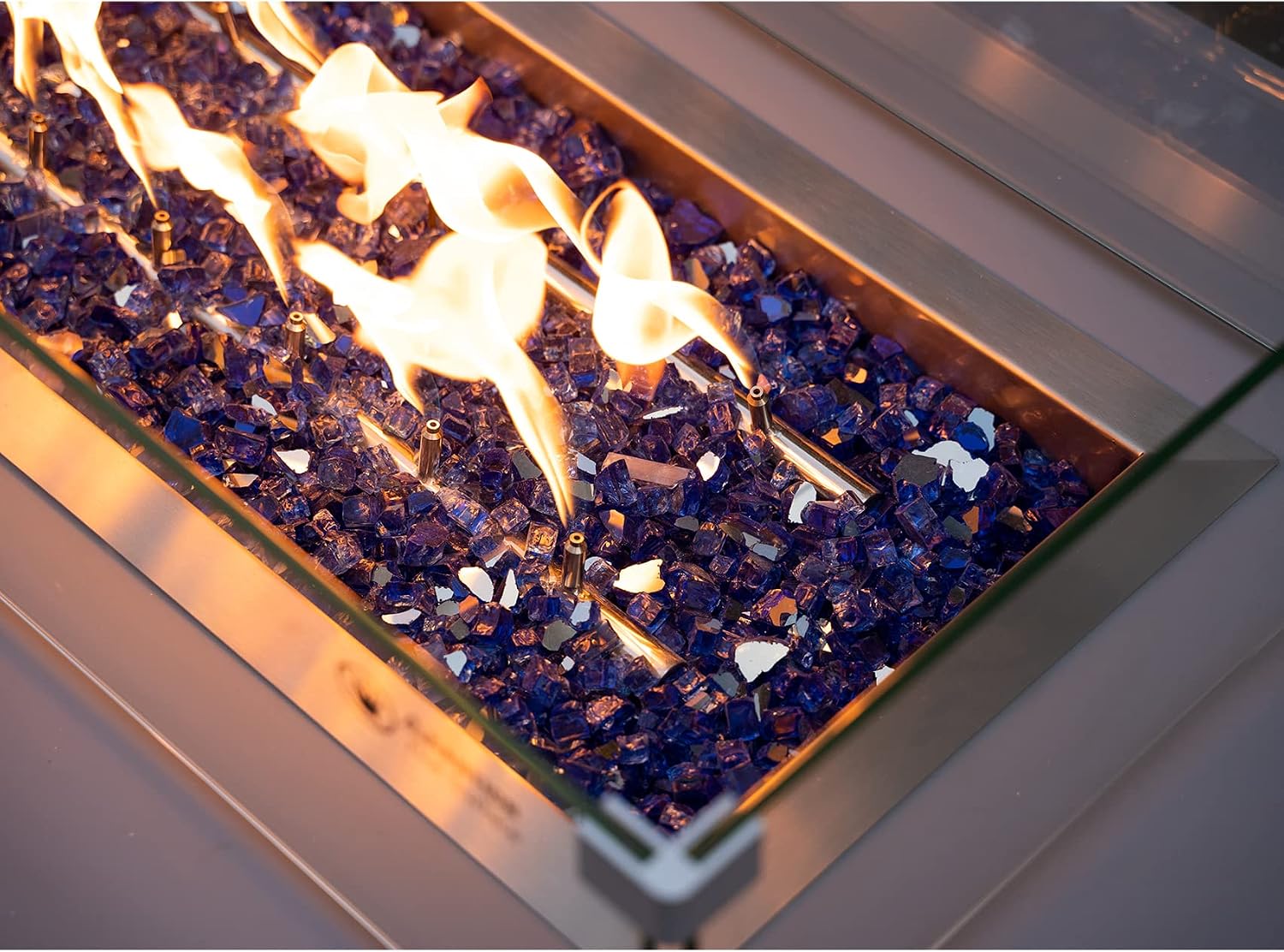 Stanbroil 10 Pound Tempered Fire Glass, Cobalt Blue Reflective, 14 inch