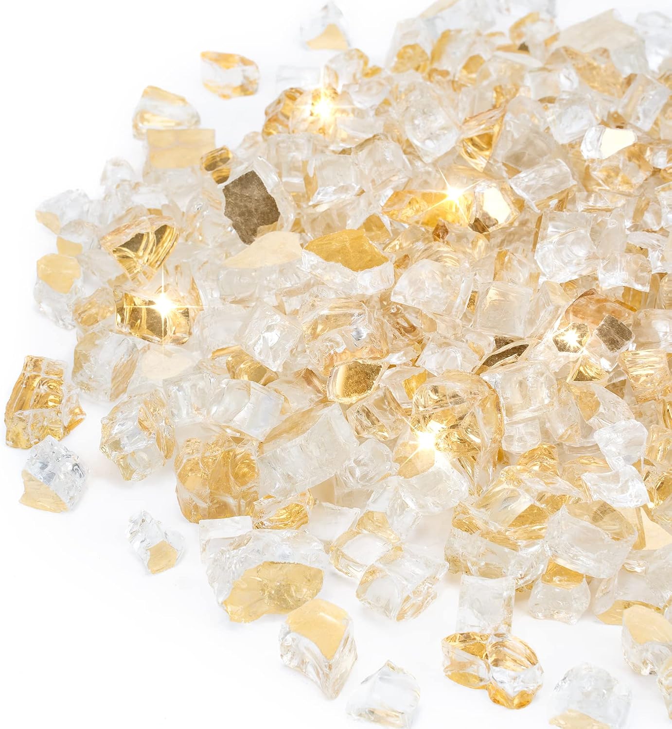 Stanbroil 10-Pound Tempered Fire Glass, Gold Reflective Glass, 14 inch