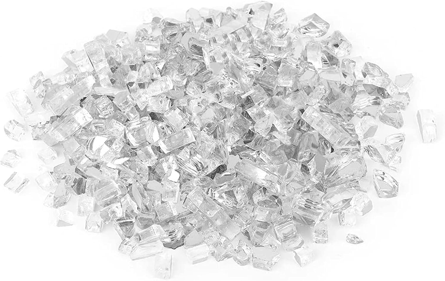 Stanbroil 10-Pound Fire Glass - 14 inch Tempered Fire Glass for Fireplace Fire Pit, High Luster Platinum