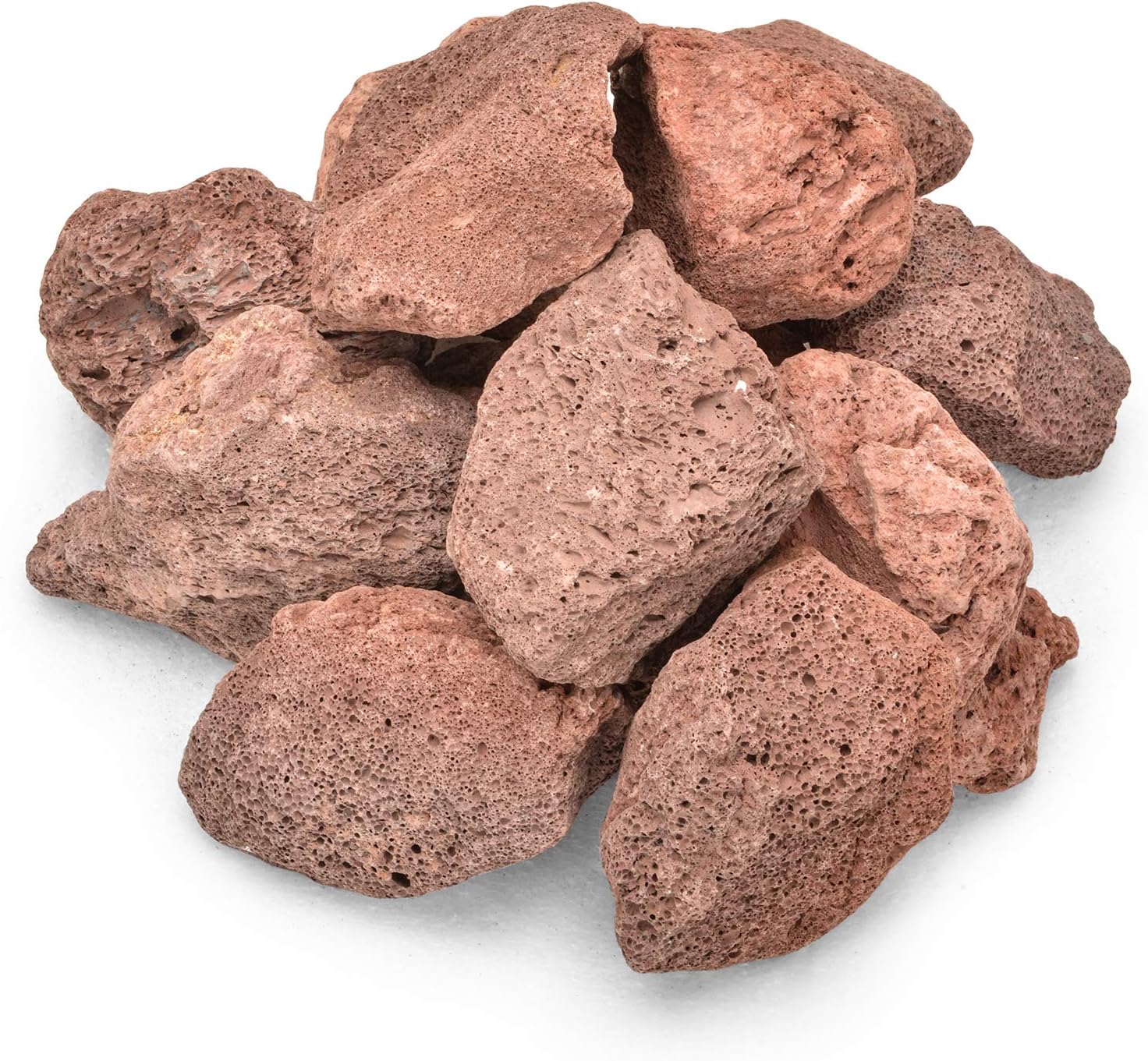 Stanbroil Red Lava Rock Granules, Decorative Rock 10 Pounds (2.75"-5")