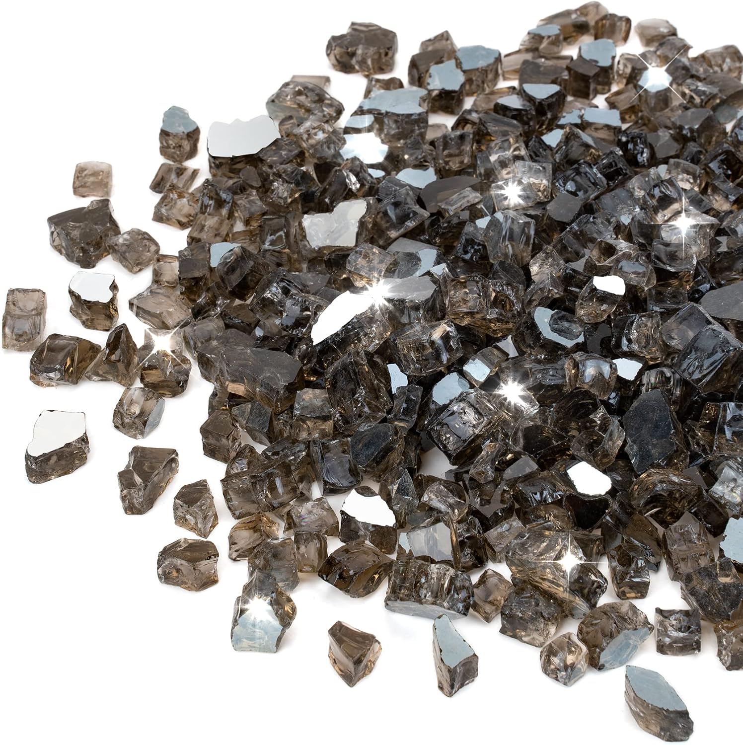 Stanbroil 10-Pound Tempered Fire Glass, Bronze Reflective Glass, 14 inch