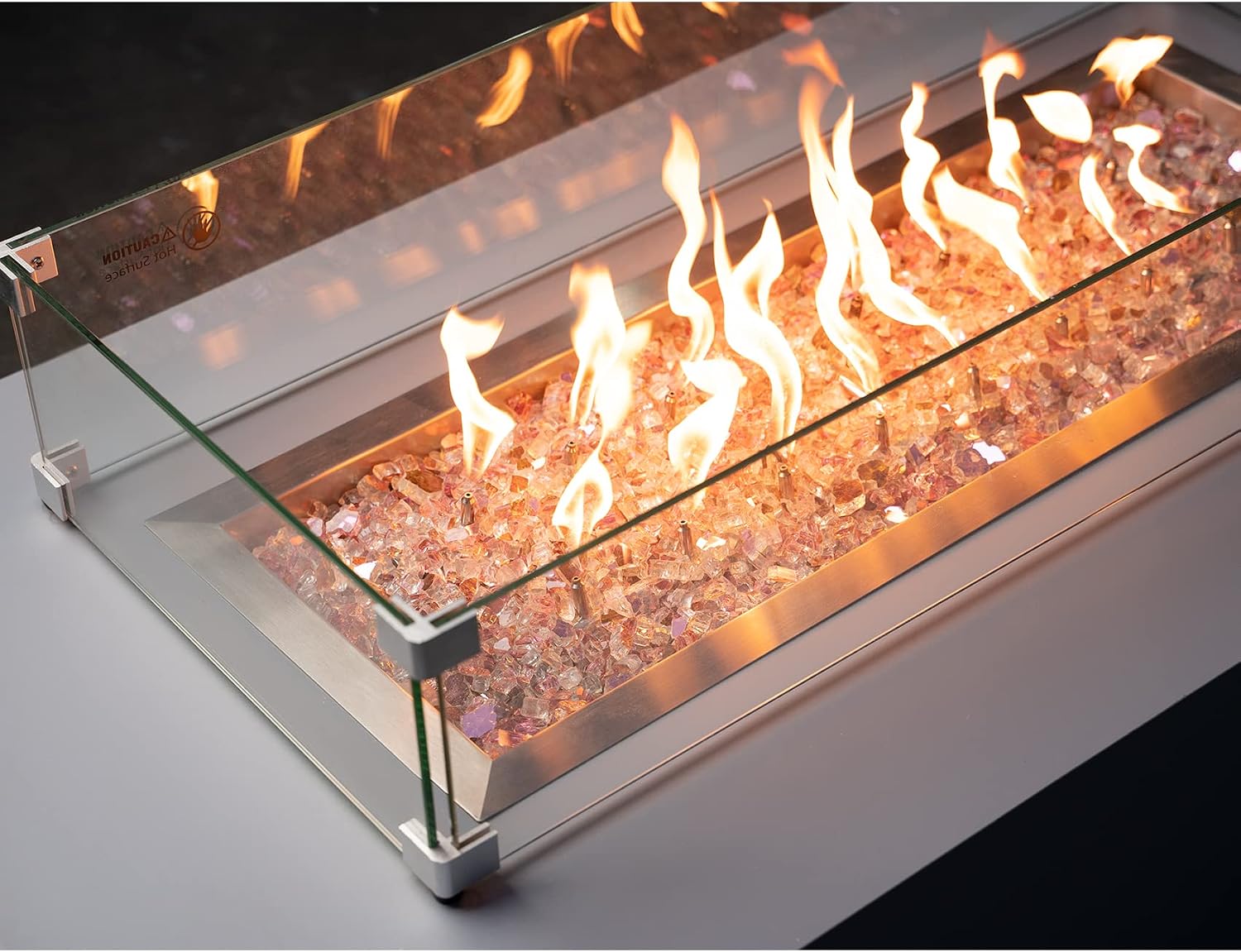 Stanbroil 10-Pound Tempered Fire Glass 12 inch, Rose Gold Reflective Glass