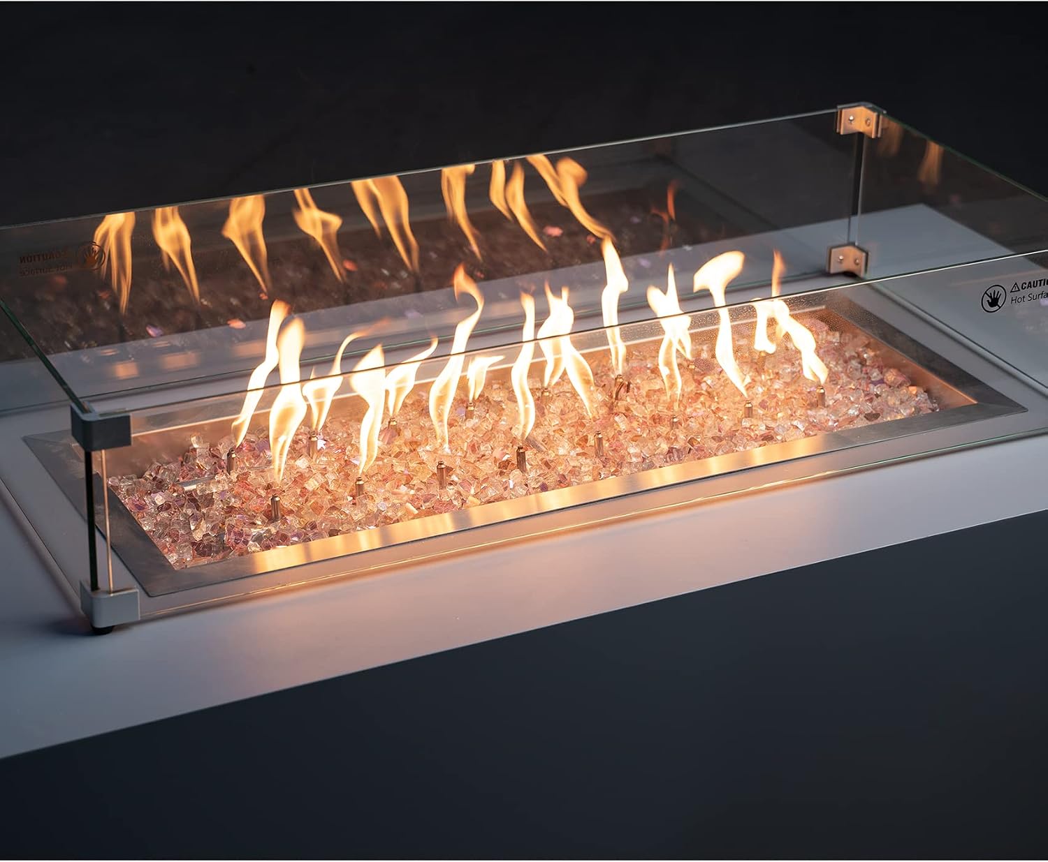 Stanbroil 10-Pound Tempered Fire Glass 12 inch, Rose Gold Reflective Glass