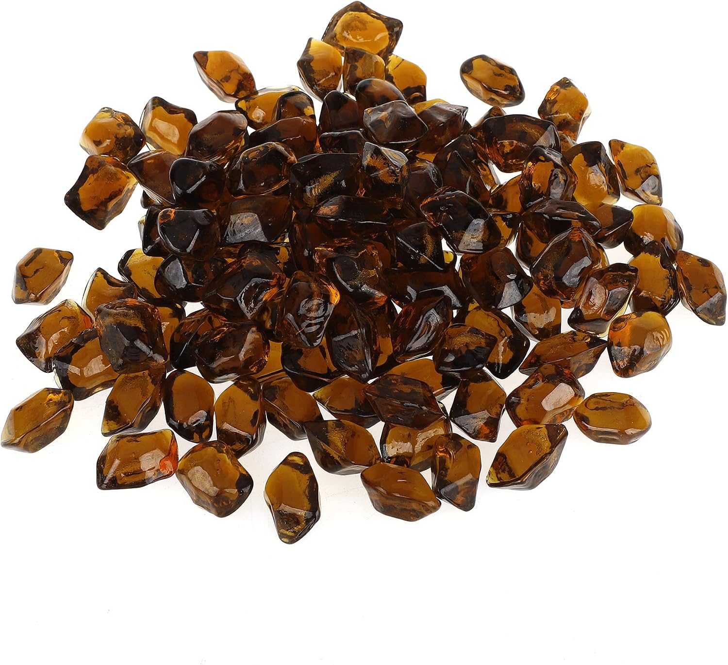 Stanbroil 10-Pound Fire Glass 12 inch, Polygon Fire Glass, Amber