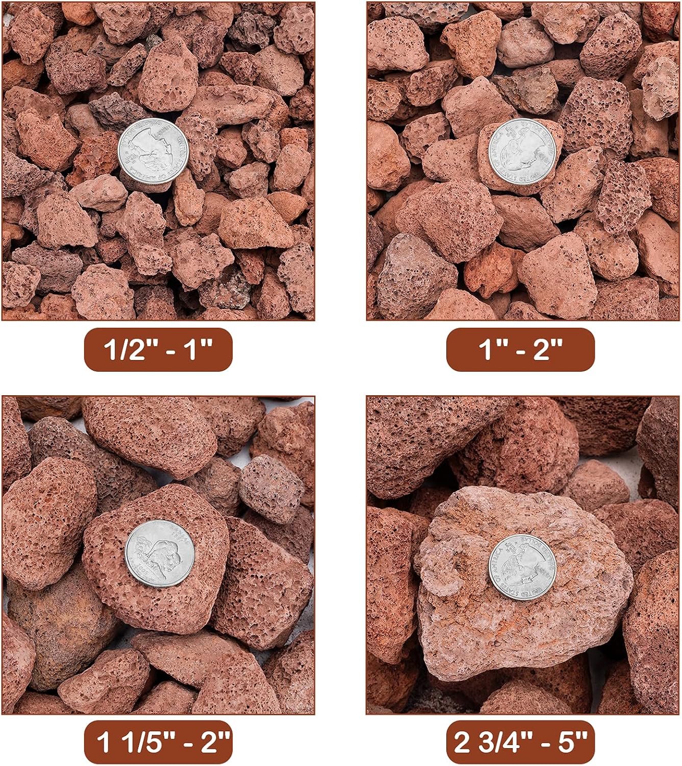 Stanbroil Red Lava Rock Granules 10 lb.Bag (0.8"-1.2") for Fireplaces