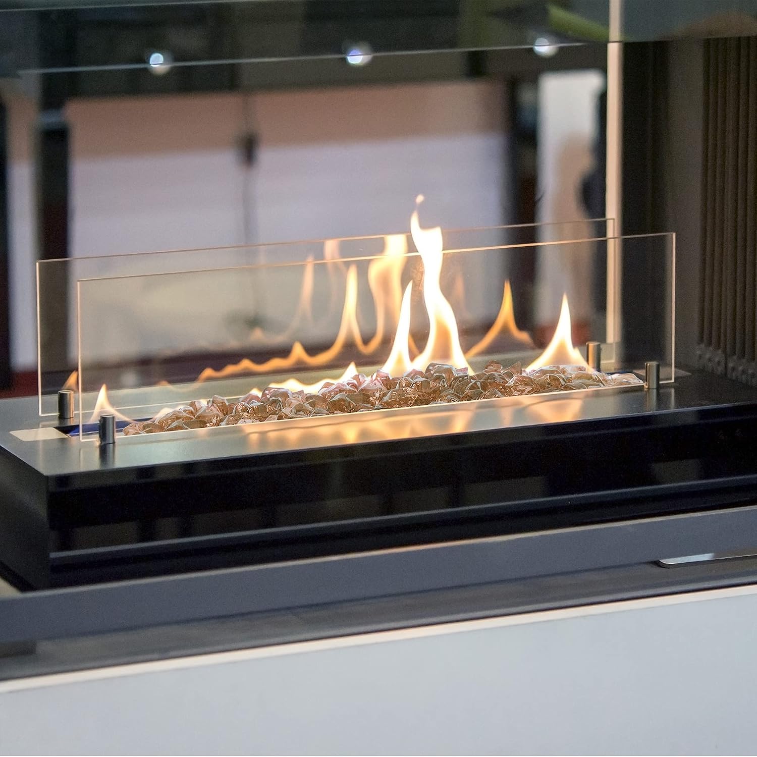 Stanbroil 10-Pound Fire Glass 12 inch, Polygon Fire Glass, Elegant Gold