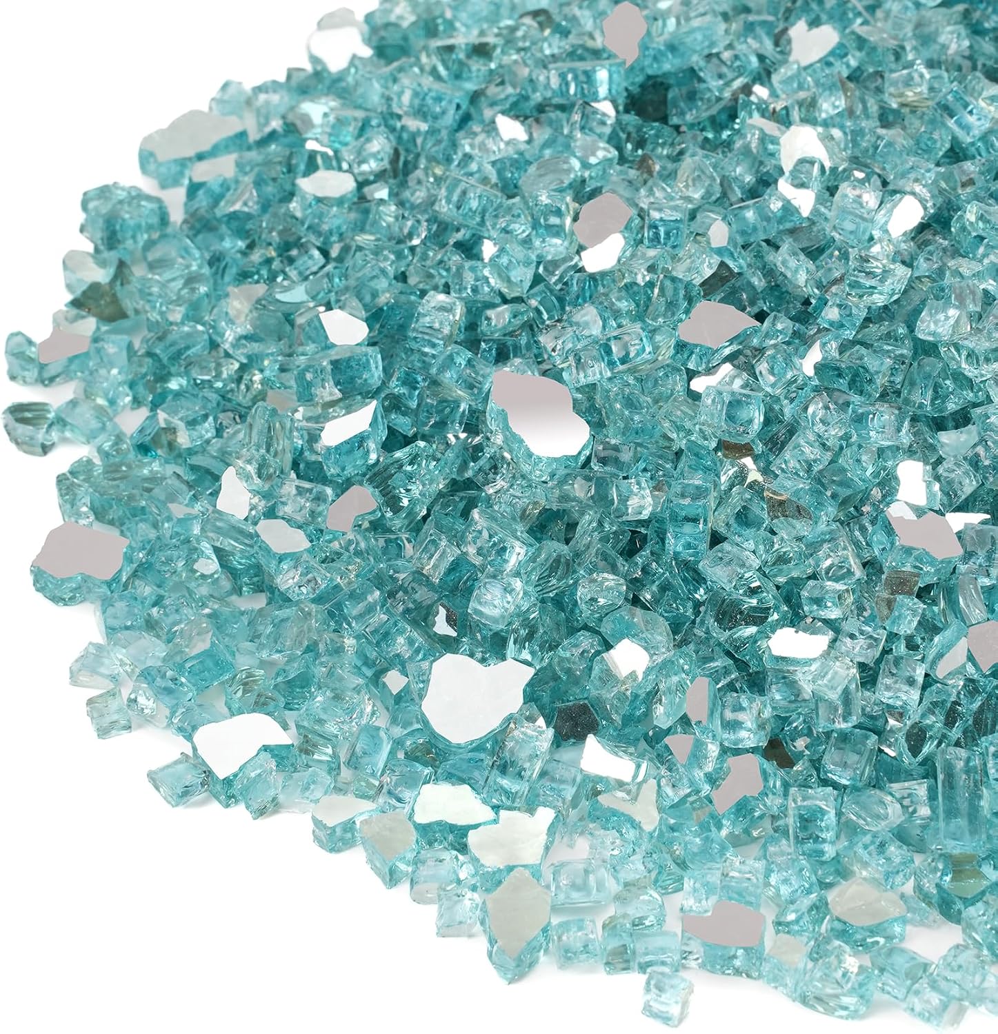 Stanbroil 10-Pound Tempered Fire Glass, Caribbean Blue Glass, 14 inch Caribbean Blue Reflective