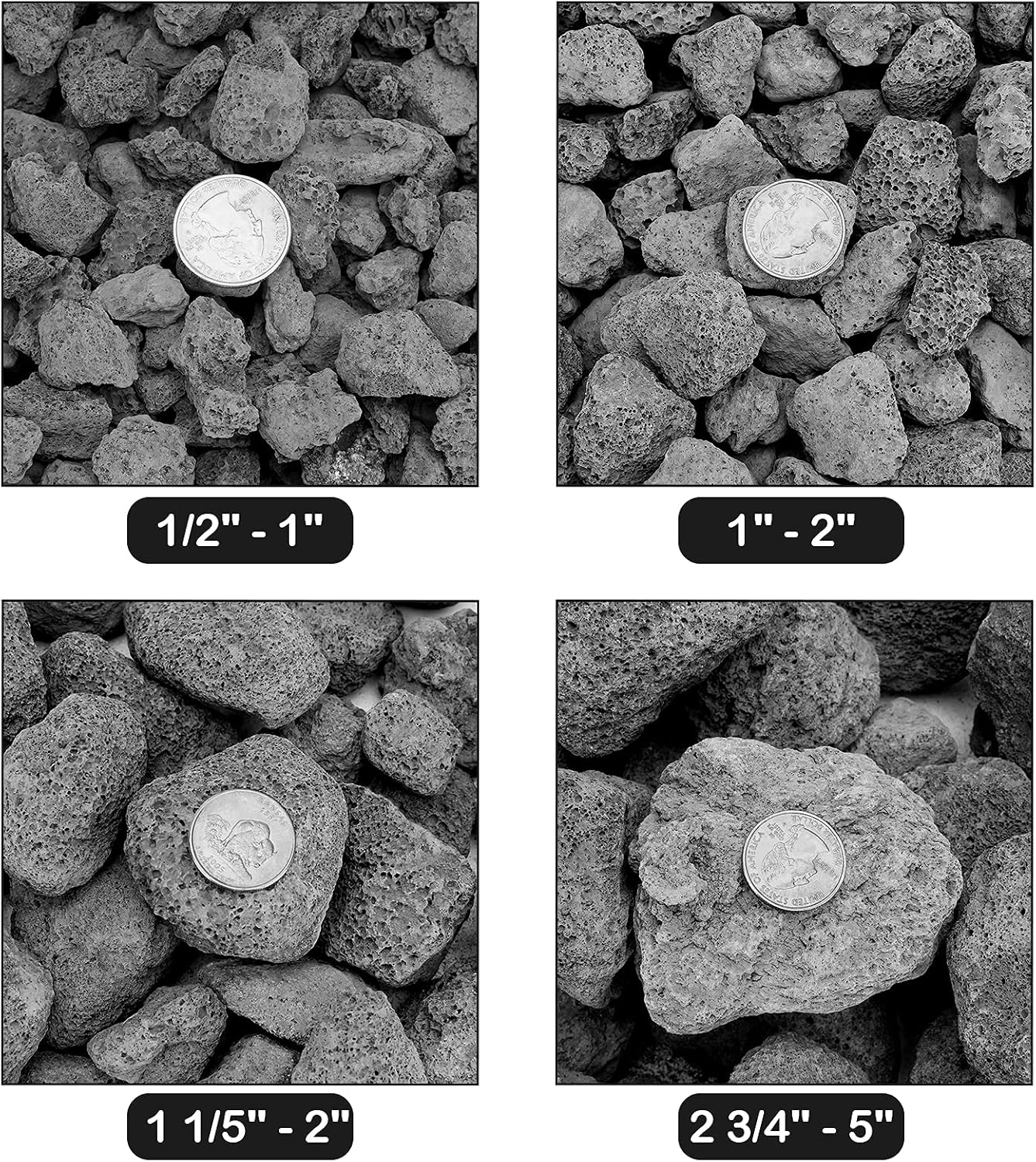 Stanbroil Black Lava Rock Granules 10 lb.Bag (0.8"-1.2") for Fireplaces