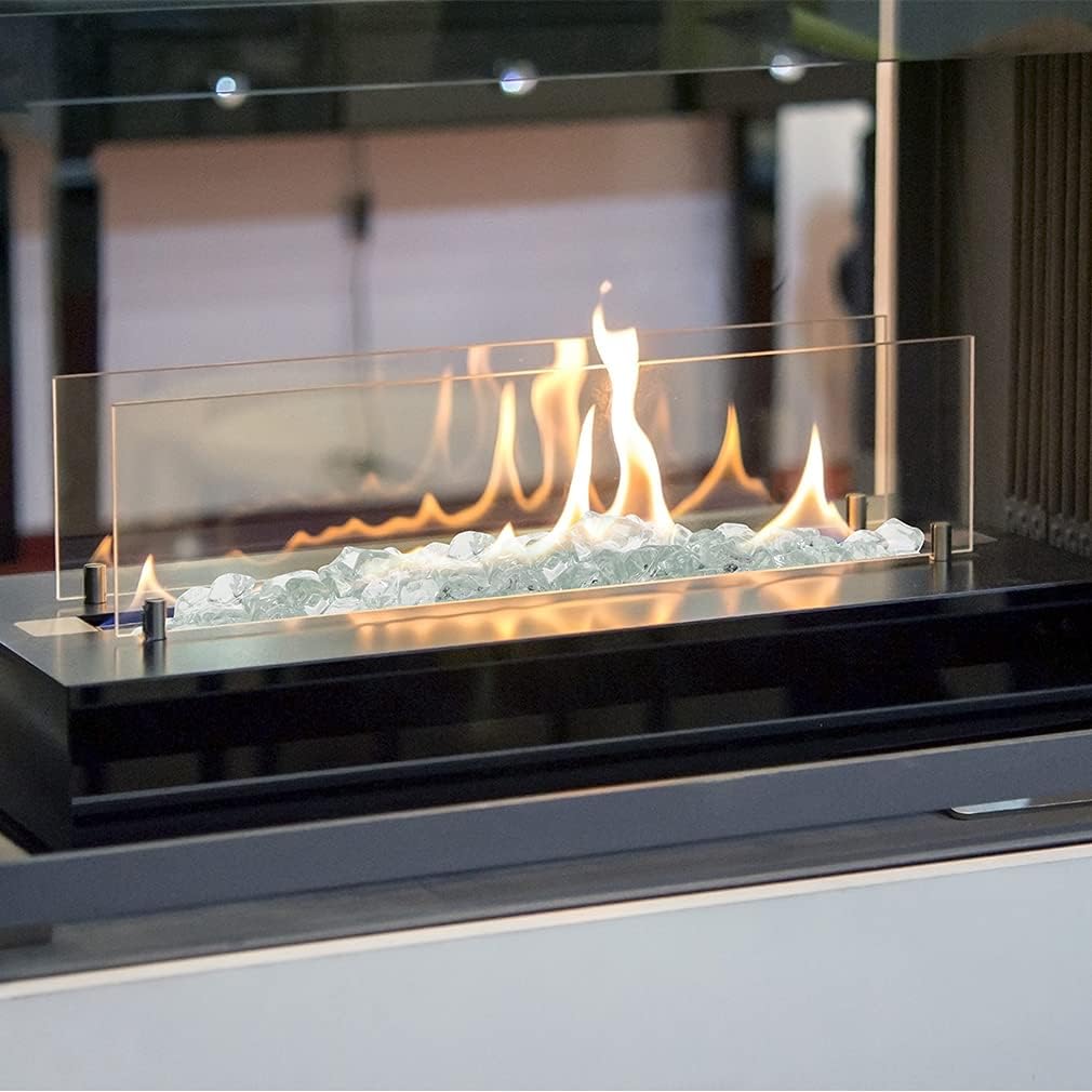 Stanbroil 10-Pound Fire Glass 12 inch, Polygon Fire Glass, Crystal