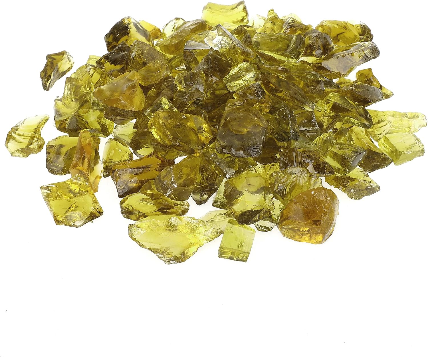 Stanbroil Recycled Fire Glass - 10-Pound Fire Pit Glass for Fireplace | Fire Pit | Gas Log Sets | Landscaping | Fish Tank, Light Amber