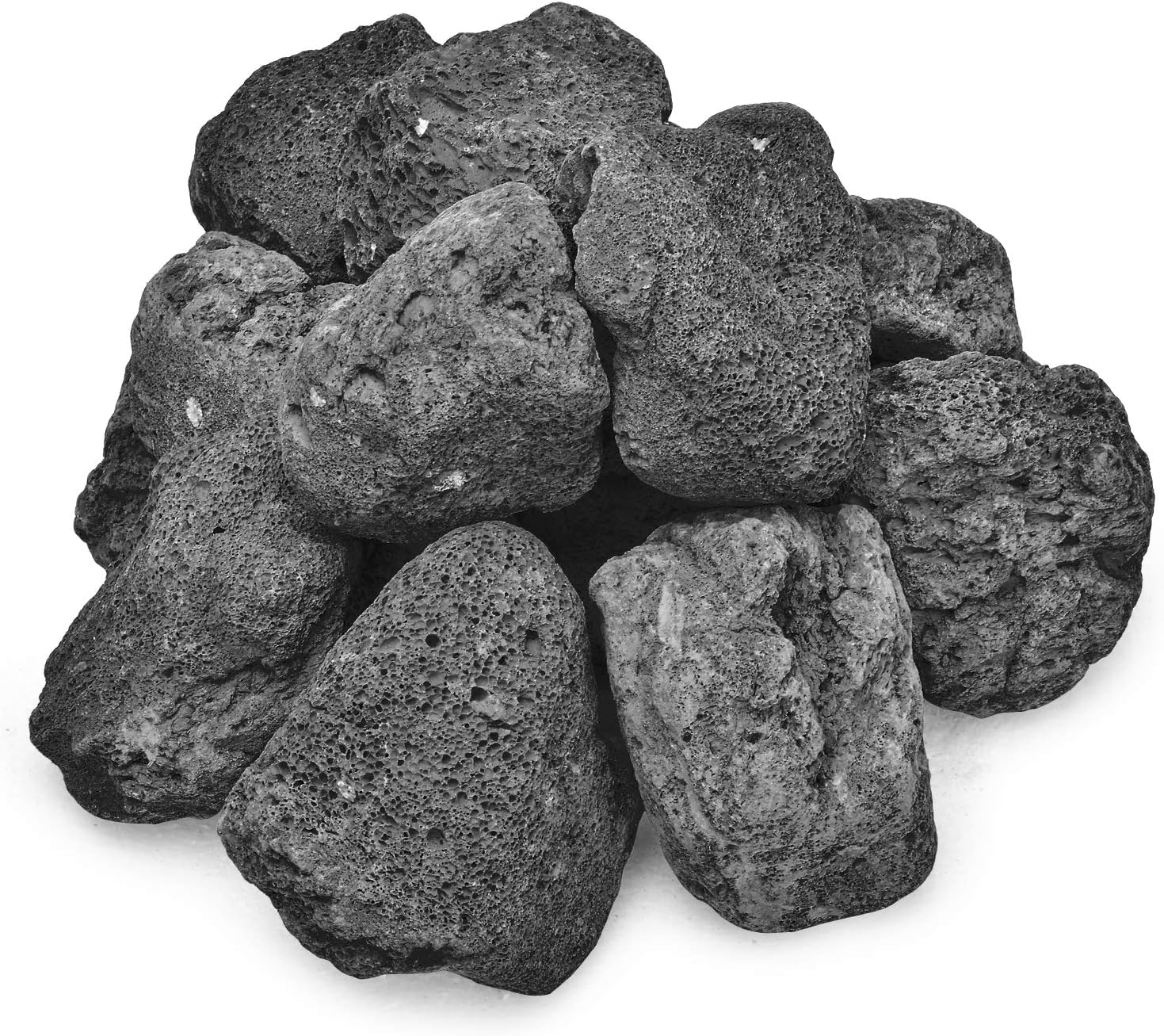 Stanbroil Black Lava Rock Granules, Decorative Rock, 10 lb.Bag (2.75"-5")