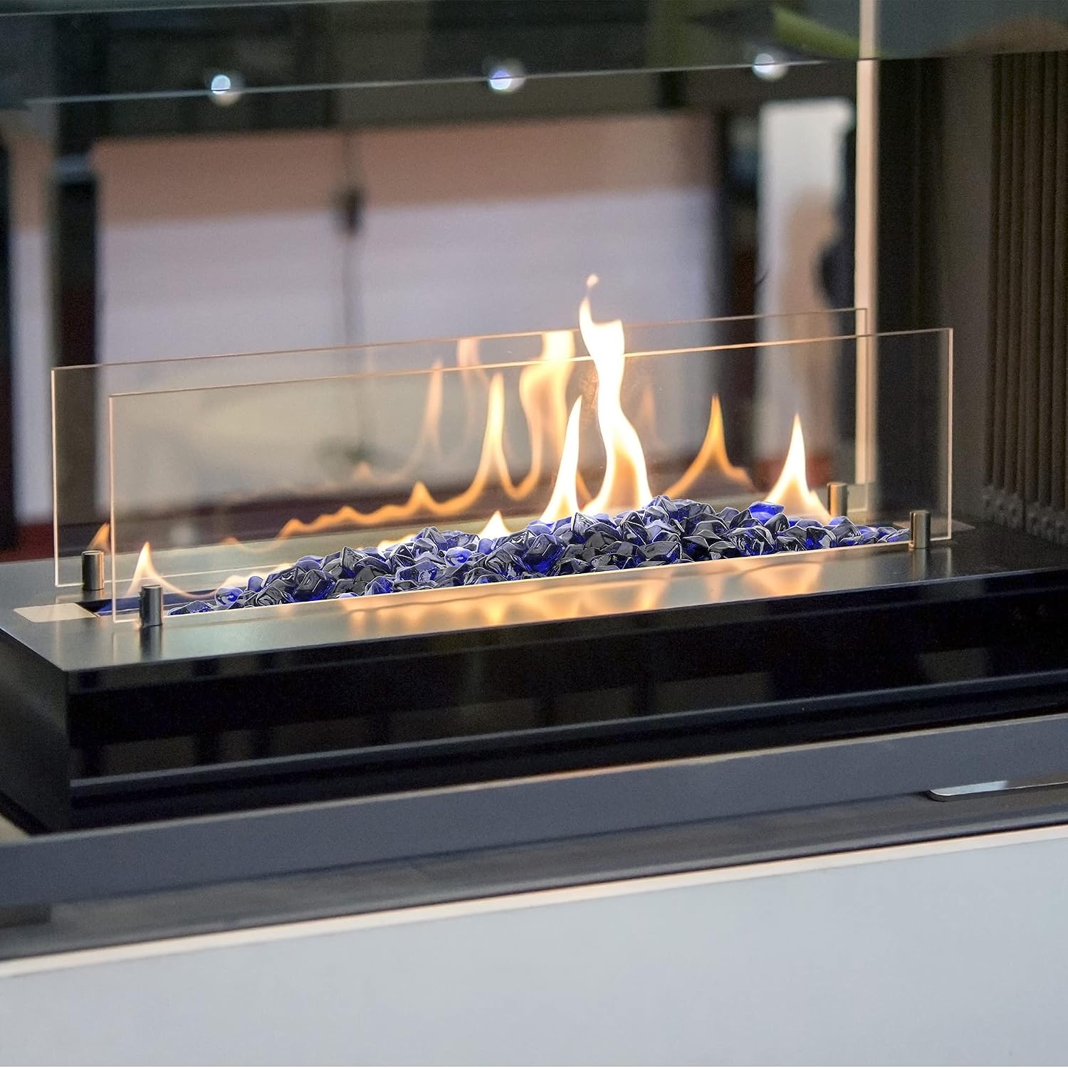 Stanbroil 10-Pound Fire Glass 12 inch, Polygon Fire Glass, Cobalt Blue