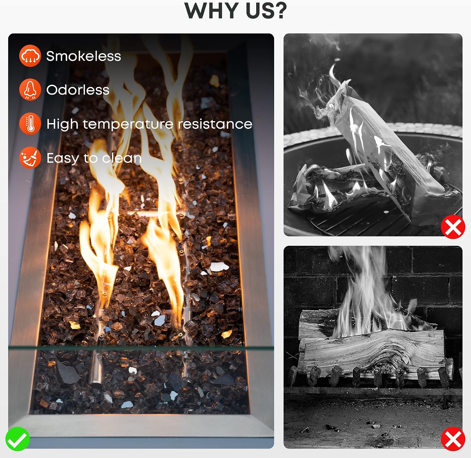 Stanbroil 10-Pound Tempered Fire Glass 12 inch, Bronze Reflective Glass