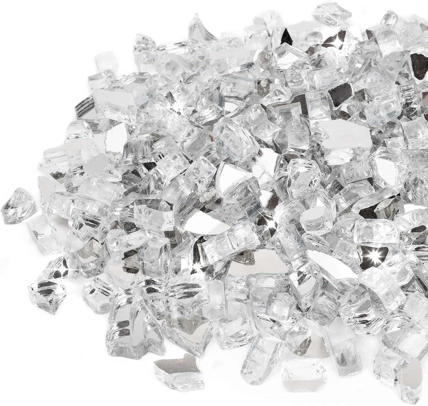 Stanbroil 10-Pound Tempered Fire Glass 12 inch, Platinum Reflective Glass