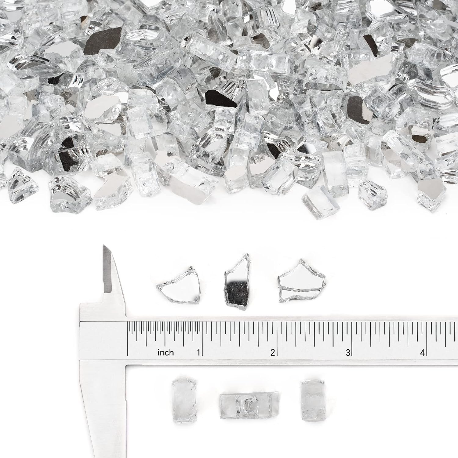 Stanbroil 10-Pound Tempered Fire Glass 12 inch, Platinum Reflective Glass