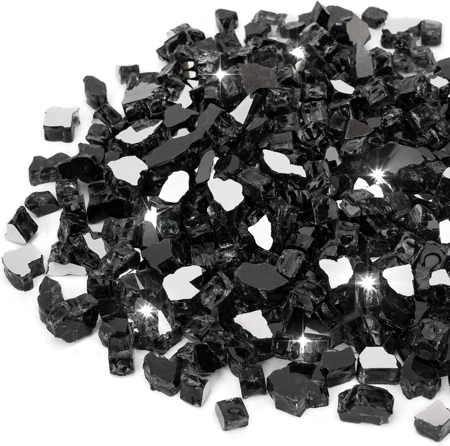Stanbroil 10-Pound Tempered Fire Glass 12 inch, Onyx Black Reflective