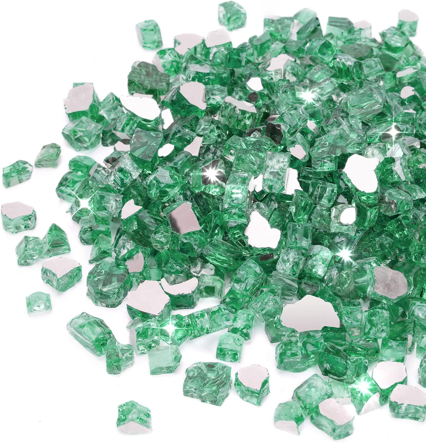 Stanbroil 10-Pound Tempered Fire Glass, Light Green Reflective, 14 inch