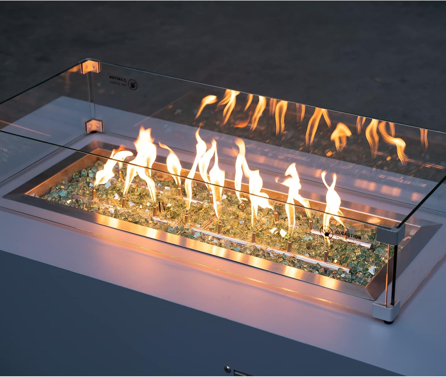 Stanbroil 10-Pound Tempered Fire Glass, Light Green Reflective, 14 inch