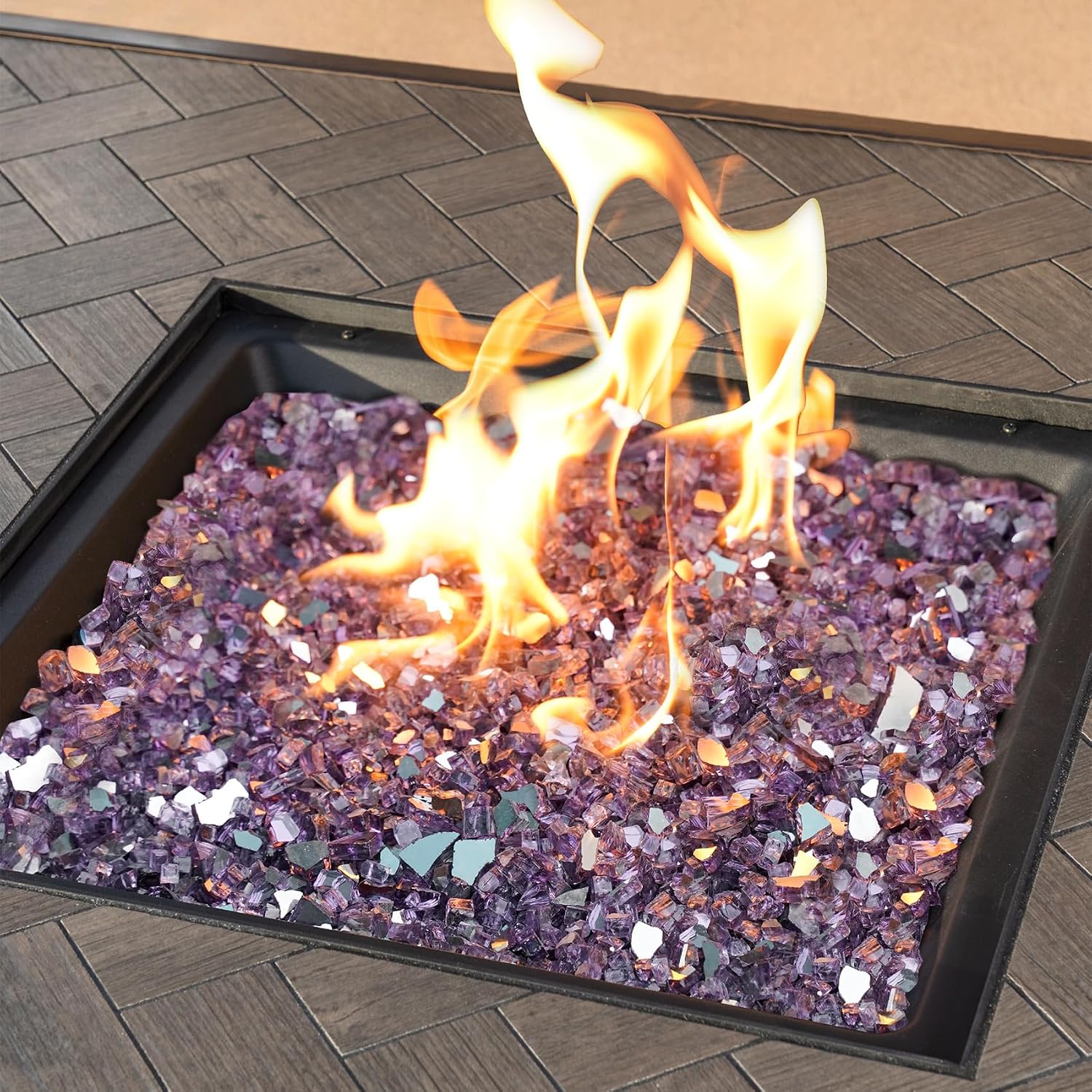 Stanbroil 10-Pound Tempered Fire Glass 12 inch, Violet Reflective Glass