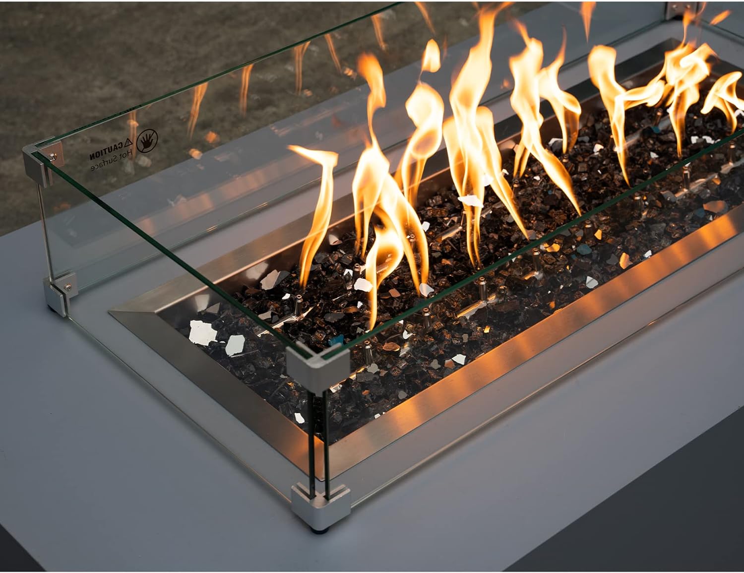 Stanbroil 10-Pound Tempered Fire Glass, Onyx Black Reflective, 14 inch