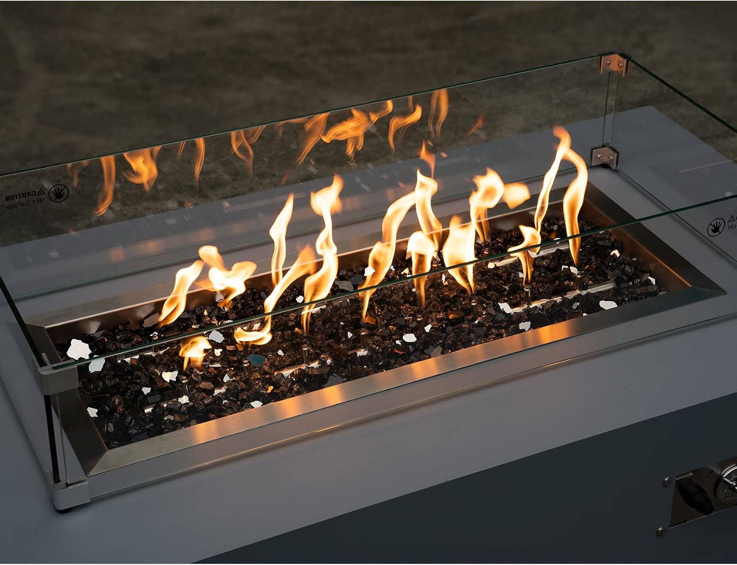 Stanbroil 10-Pound Tempered Fire Glass, Onyx Black Reflective, 14 inch