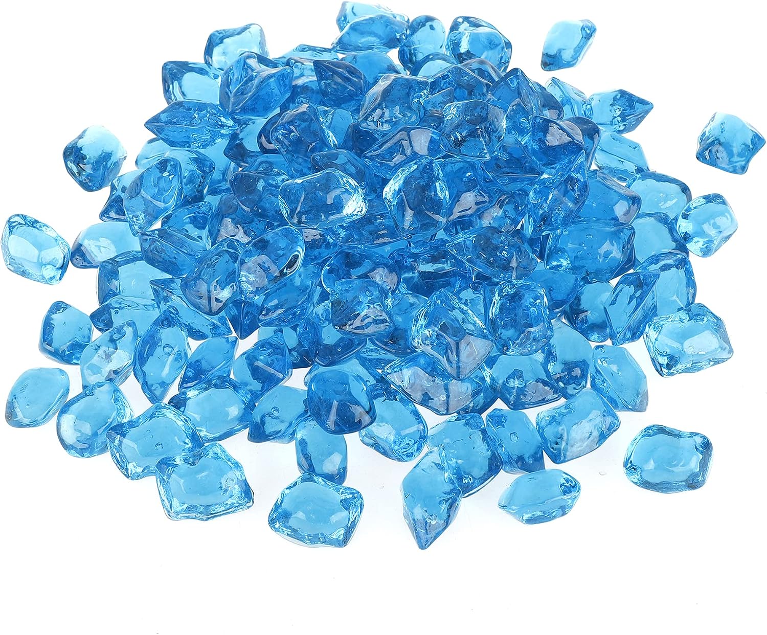Stanbroil 10-Pound Fire Glass 12 inch, Polygon Fire Glass, Aqua Blue