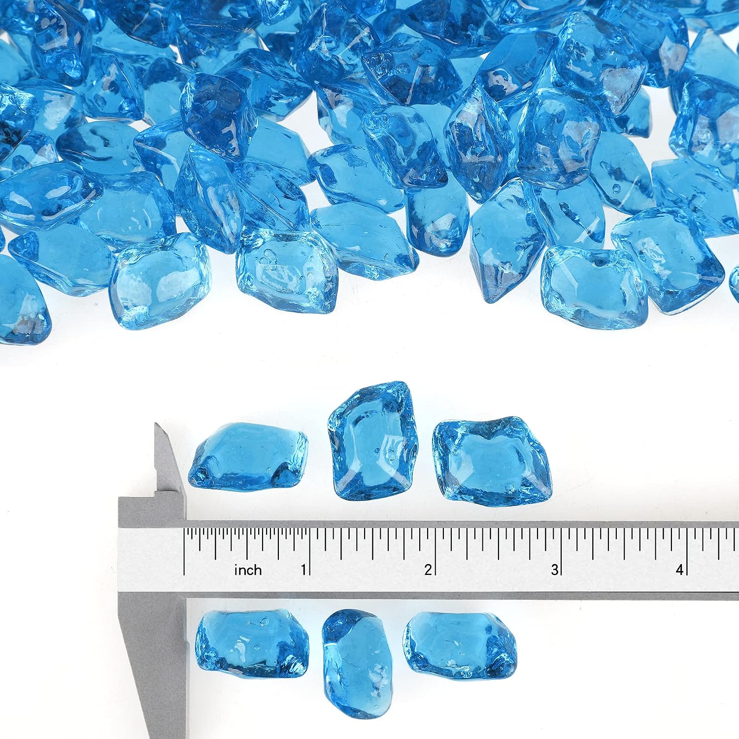 Stanbroil 10-Pound Fire Glass 12 inch, Polygon Fire Glass, Aqua Blue