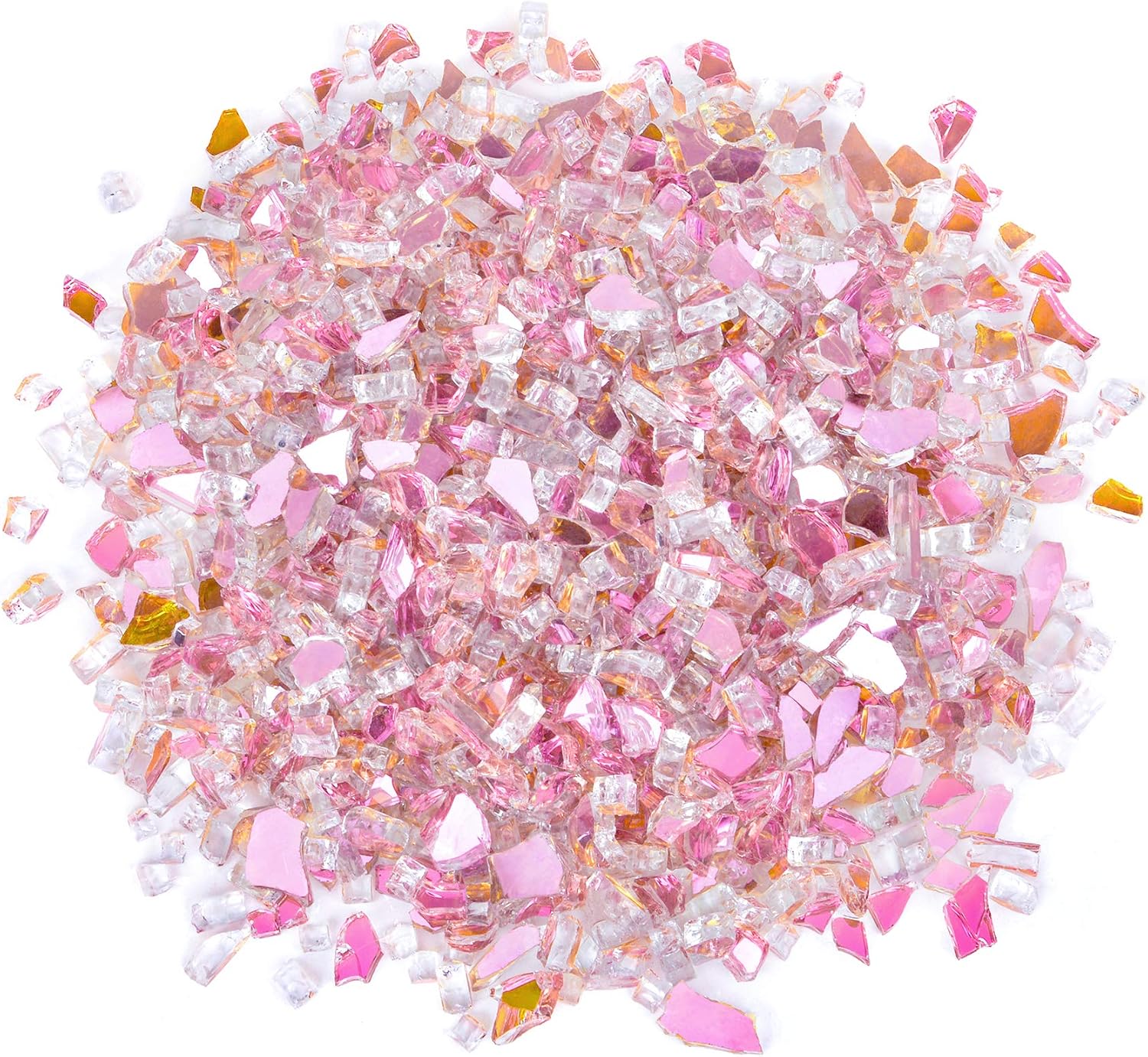 Stanbroil 10-Pound Tempered Fire Glass 14 inch, Rose Gold Reflective Glass