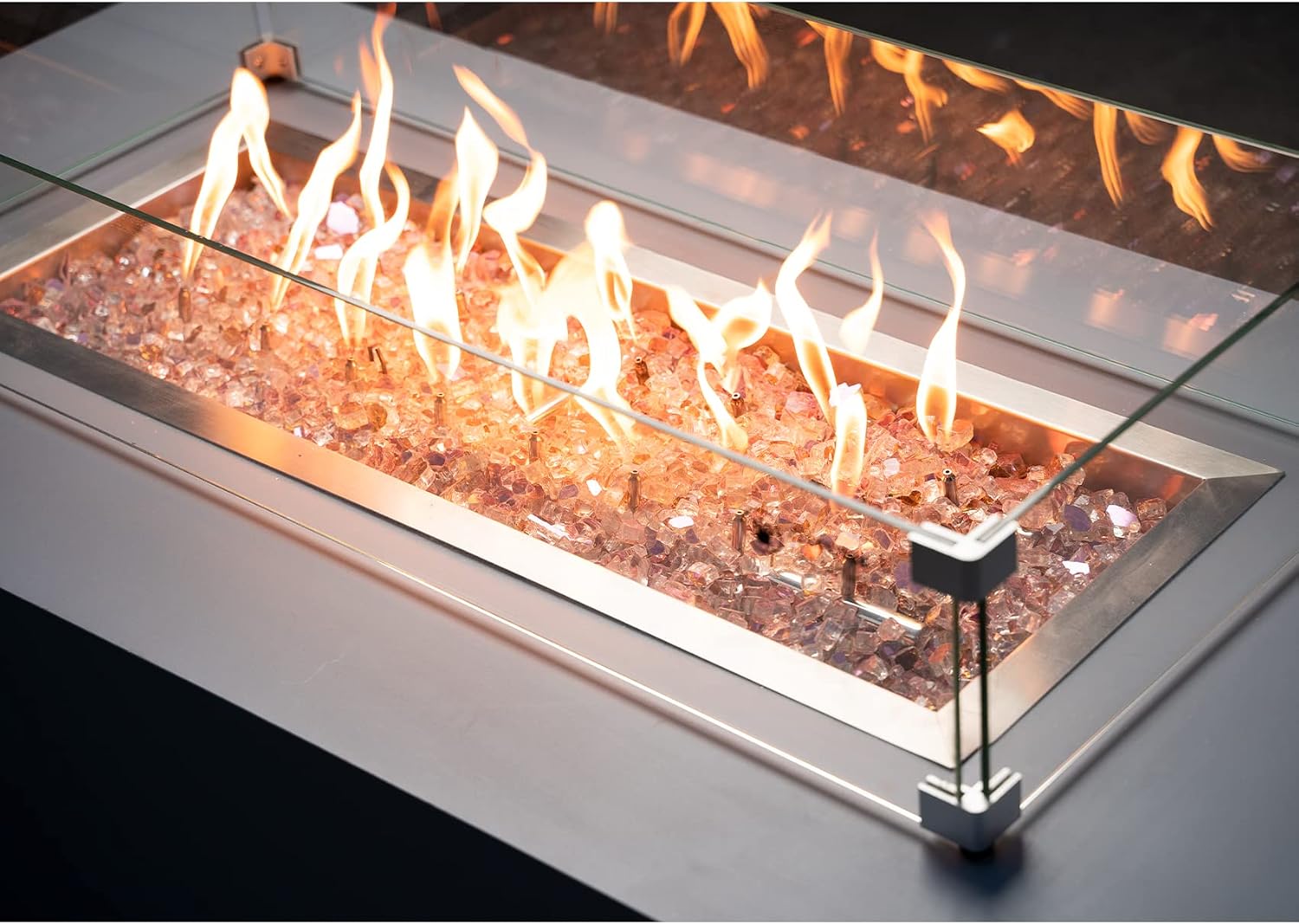 Stanbroil 10-Pound Tempered Fire Glass 14 inch, Rose Gold Reflective Glass