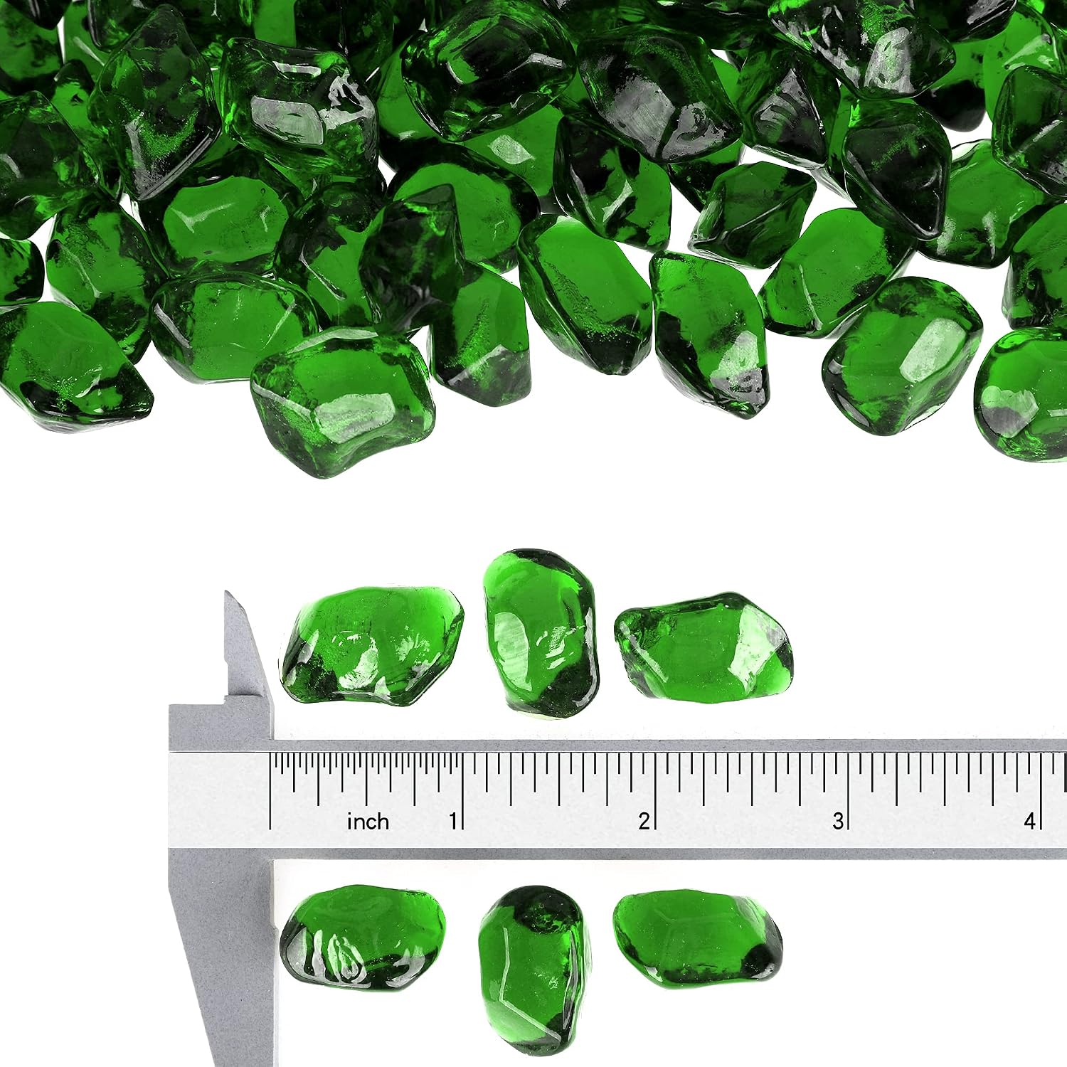 Stanbroil 10-Pound Fire Glass 12 inch, Polygon Fire Glass, Emerald Green