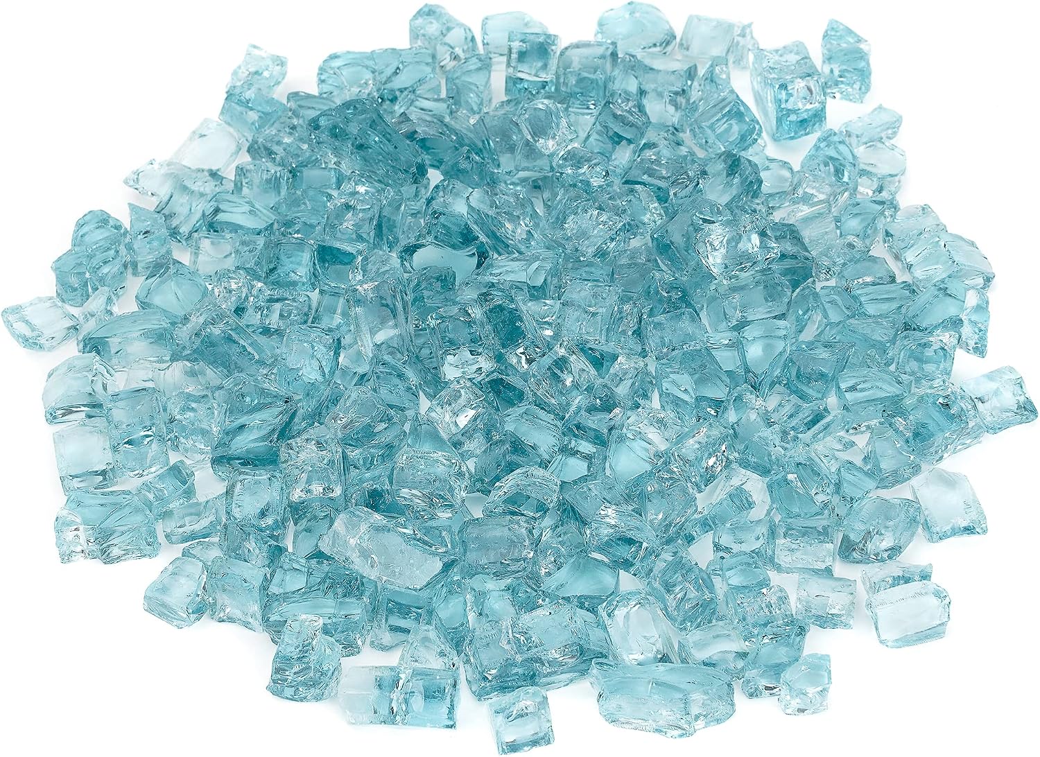 Stanbroil 10-Pound Fire Glass - 12 inch Tempered Fire Glass for Fireplace Fire Pit, Aqua Blue