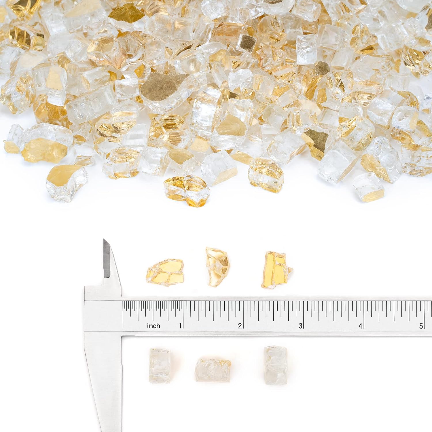 Stanbroil 10-Pound Tempered Fire Glass 12 inch, Gold Reflective Glass