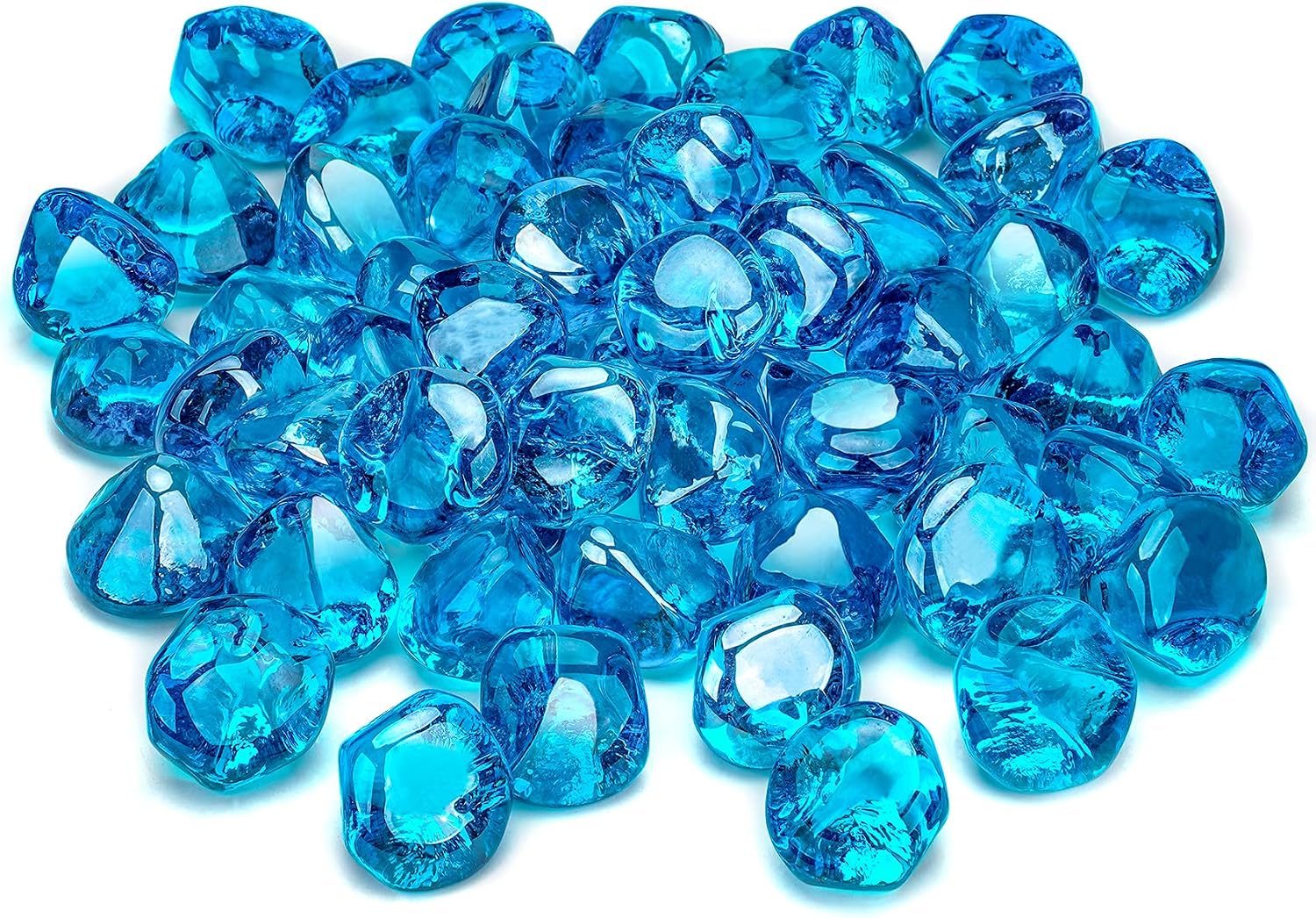 Stanbroil 10-Pound Fire Glass Diamonds 12 inch, Caribbean Blue Luster