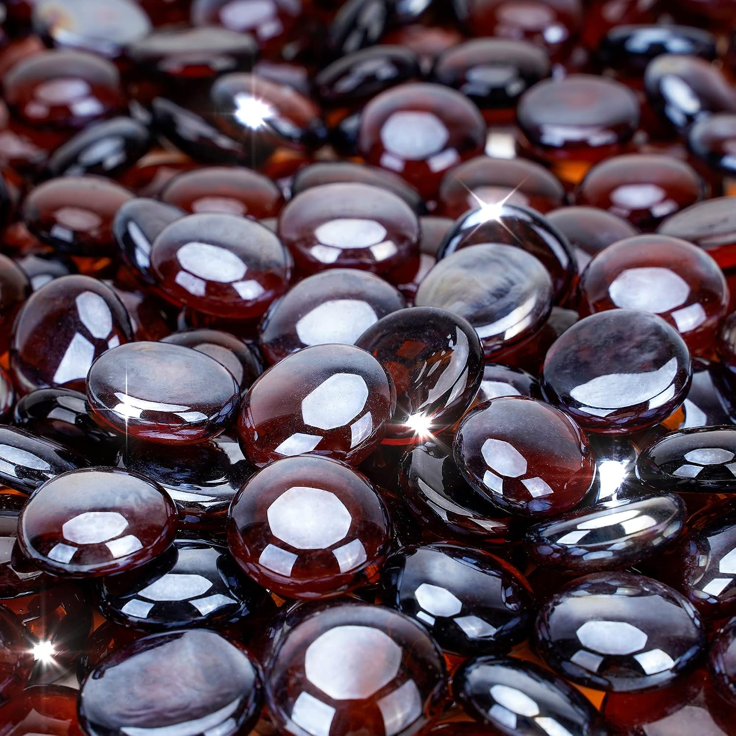 Stanbroil 10-Pound Fire Glass Beads 12 inch Fire Glass Drops, Amber Luster