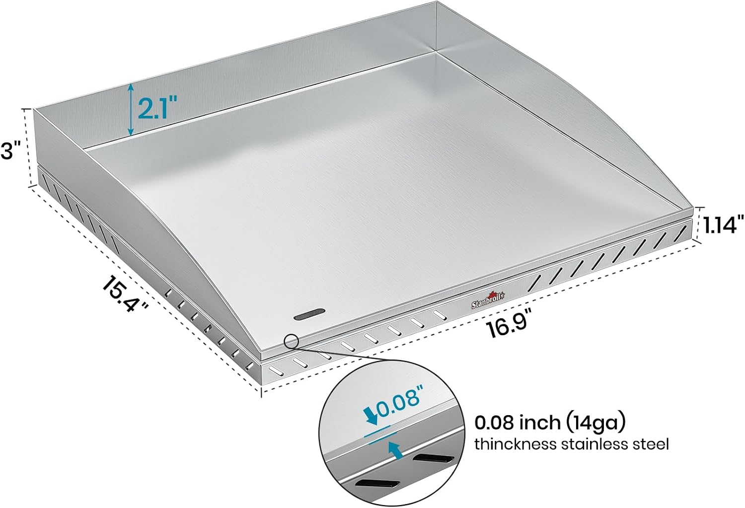 Stanbroil 17" Replacement Griddle Top for Blackstone Front Grease Models