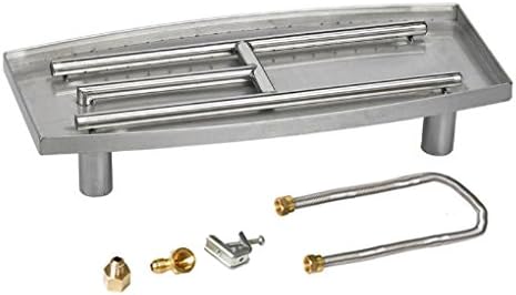 Stanbroil Stainless Steel Oval Drop-in Fire Pit Table Top Fireplace Pan with Burner Kit, 22" x 10" x 4"